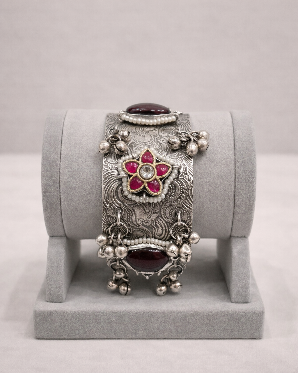 Oxidized Silver Bangles Kada/Cuff-G351400