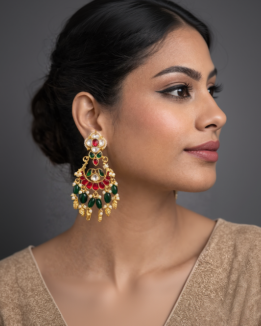 Heritage Jadau Chandbali Earrings-G352100