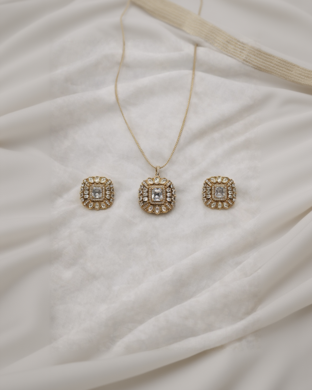 Square Mossonite Pendent Set-G351300