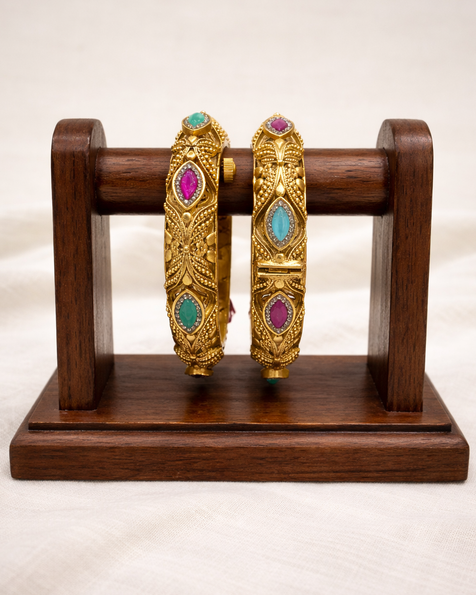 Antique Golden Heritage Bangles(Set of 2)-G354200