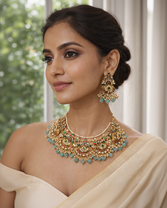 Heritage Kundan Polki Dodi Necklace Set-G3518100