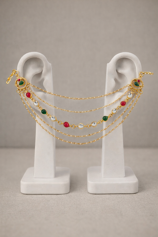 Jadav Heritage Pearle Ear Chain