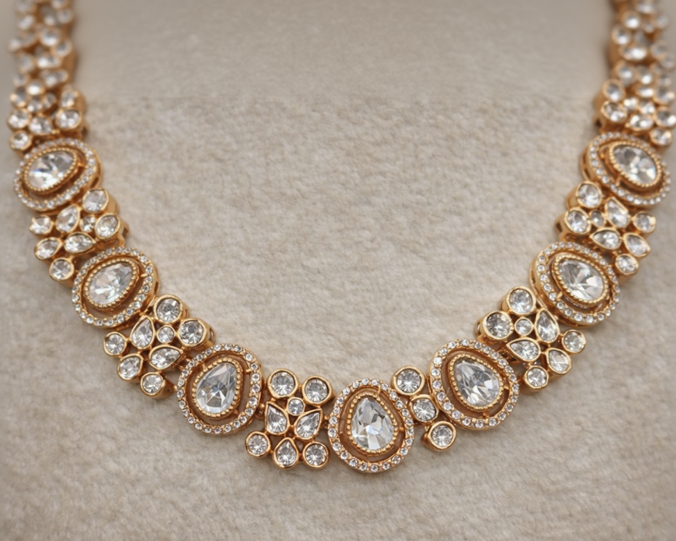 Kundan & Stone Necklace Set-G354800