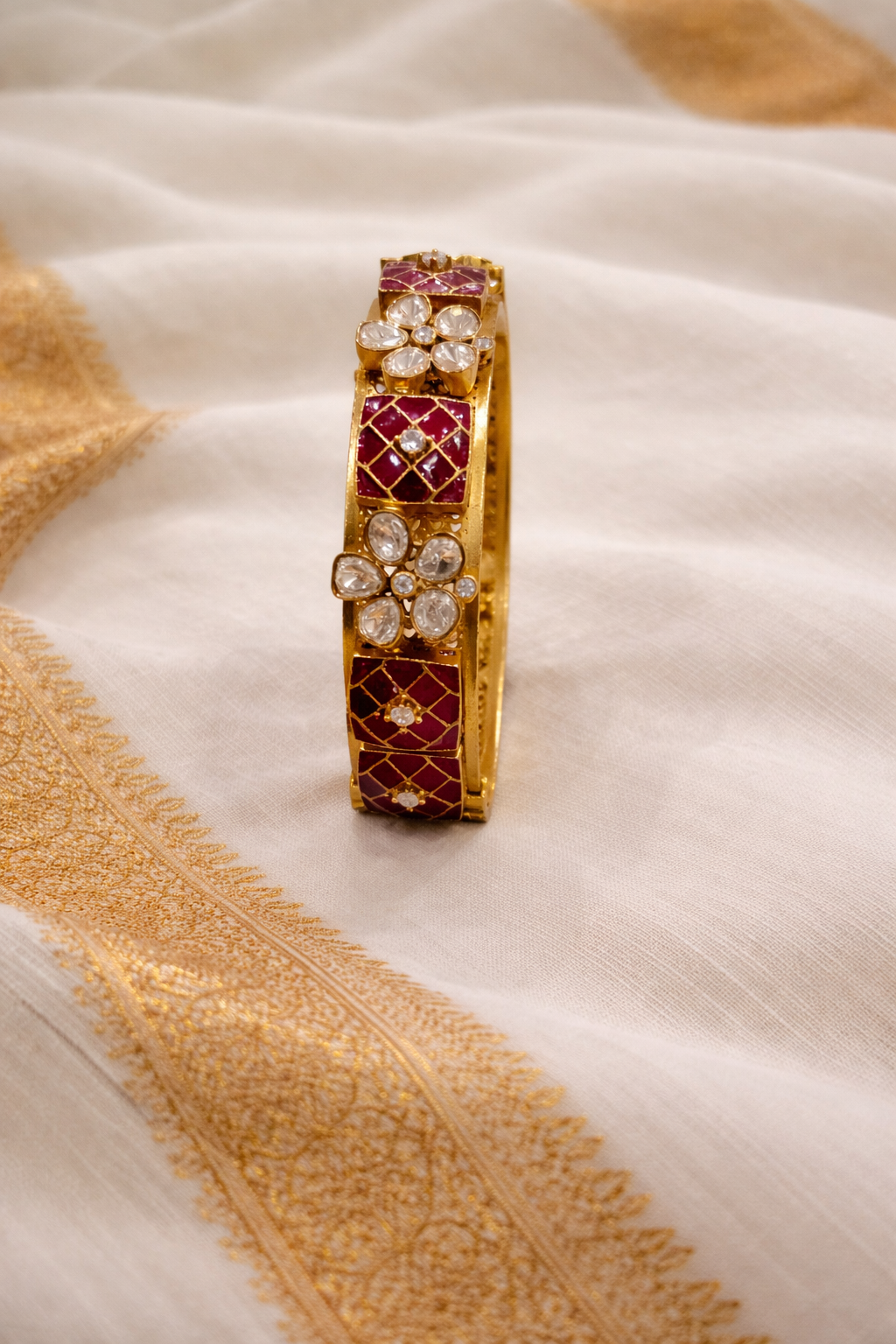 Mossonite Ruby Bangles kada Bracelet