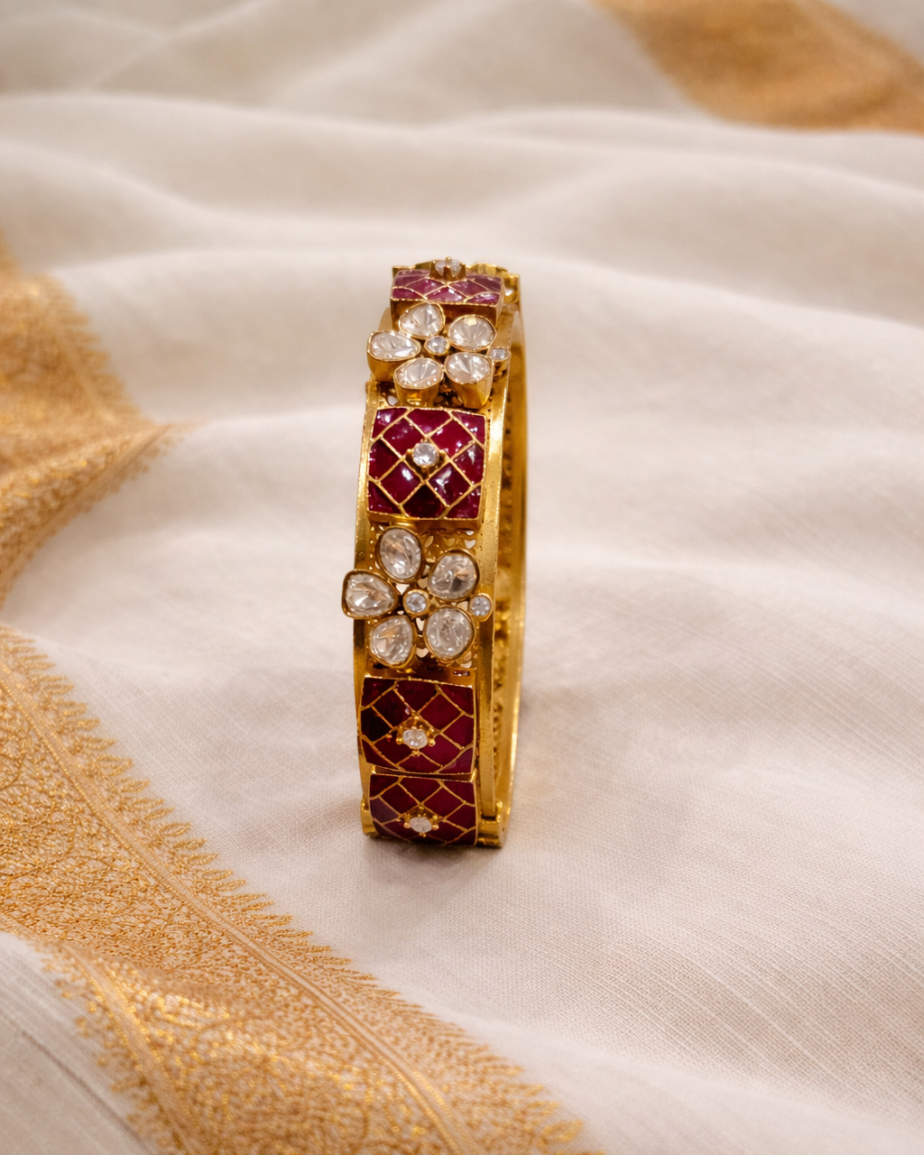 Mossonite Ruby Bangles kada Bracelet-G353300