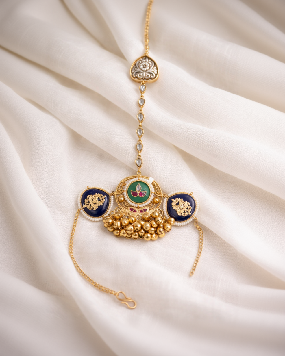 Gold Plated Kundan & Fusion Hath Harness-G351800