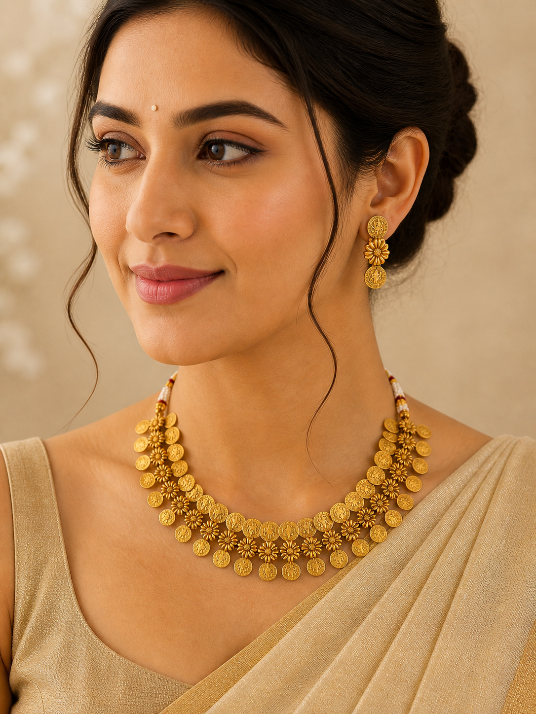 Lakshmi Coin Choker Necklace Set-G751100