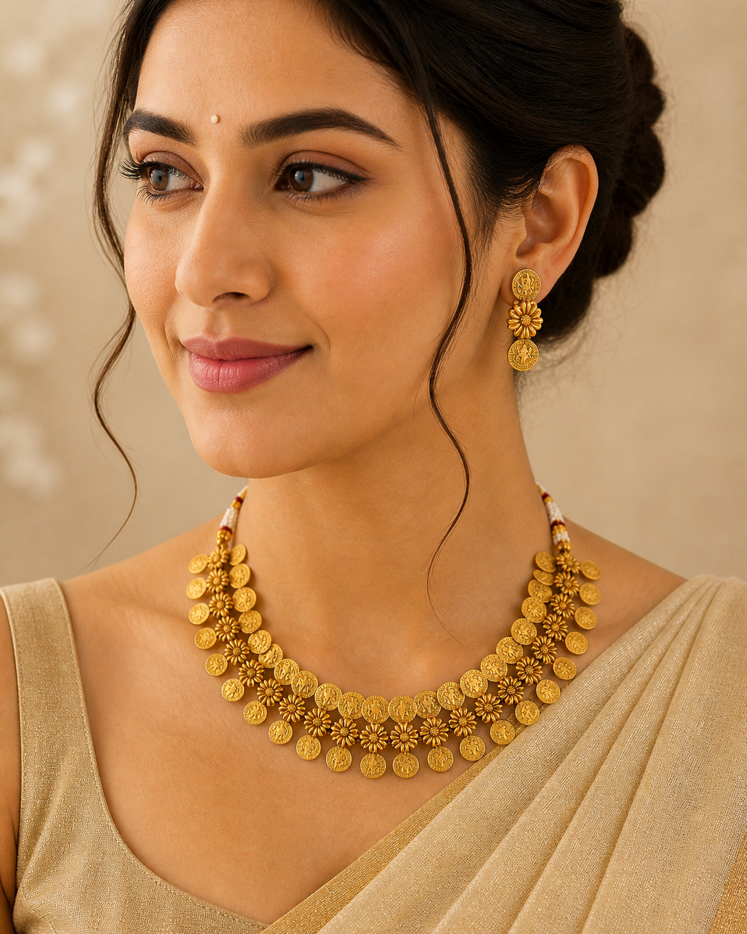 Lakshmi Coin Choker Necklace Set-G751100
