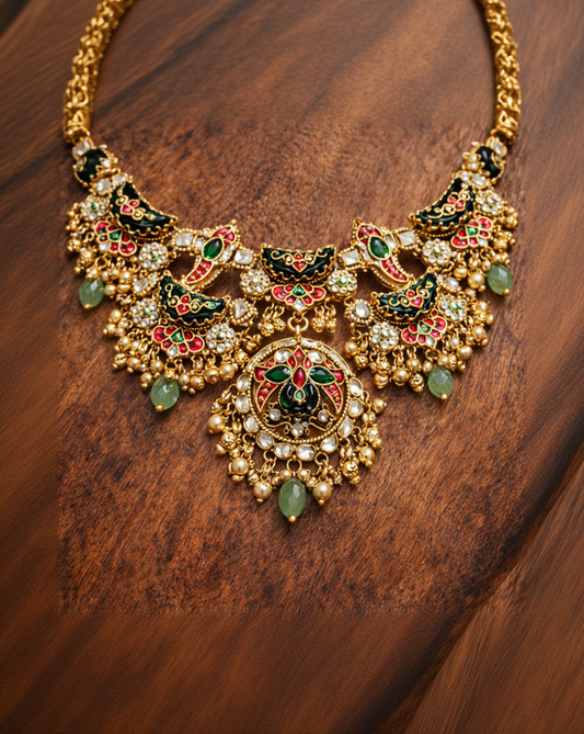 Green Onyx Heritage Choker Necklace Set-G4514800