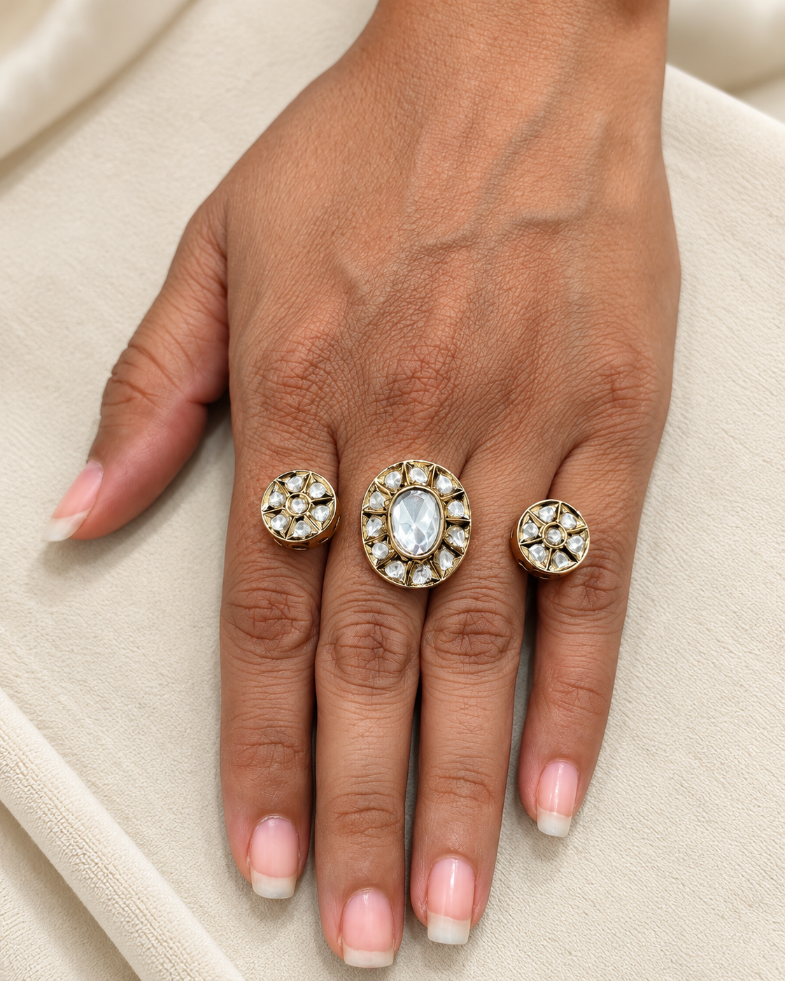 Two finger Moissanite Ring-RG2312