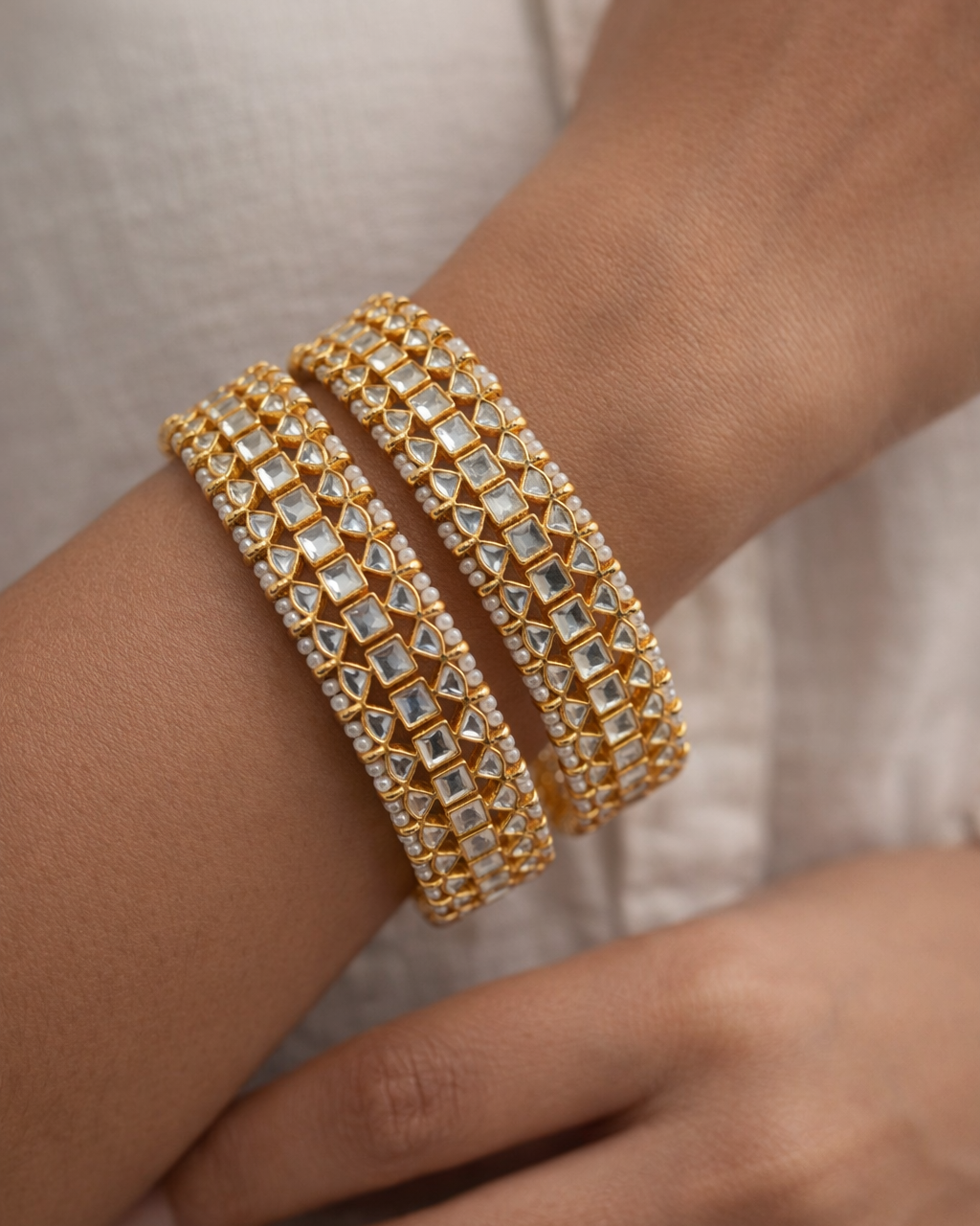 Jadav Kundan Heritage Bangles(Set of 2)-G355100