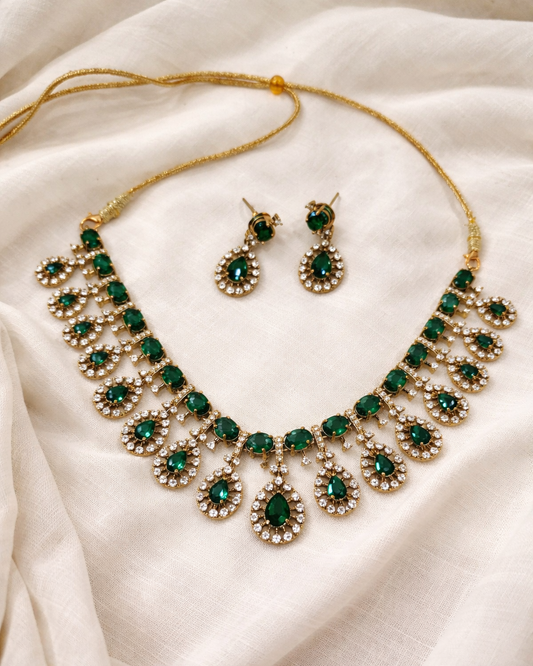Victorian Pink chocker Necklace Set-G352800