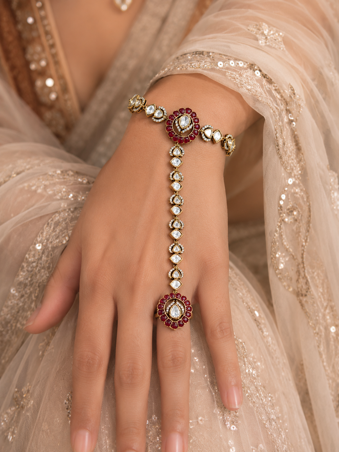 Moissanite Haath Phool/Hathpan/Hand Harness-G771900