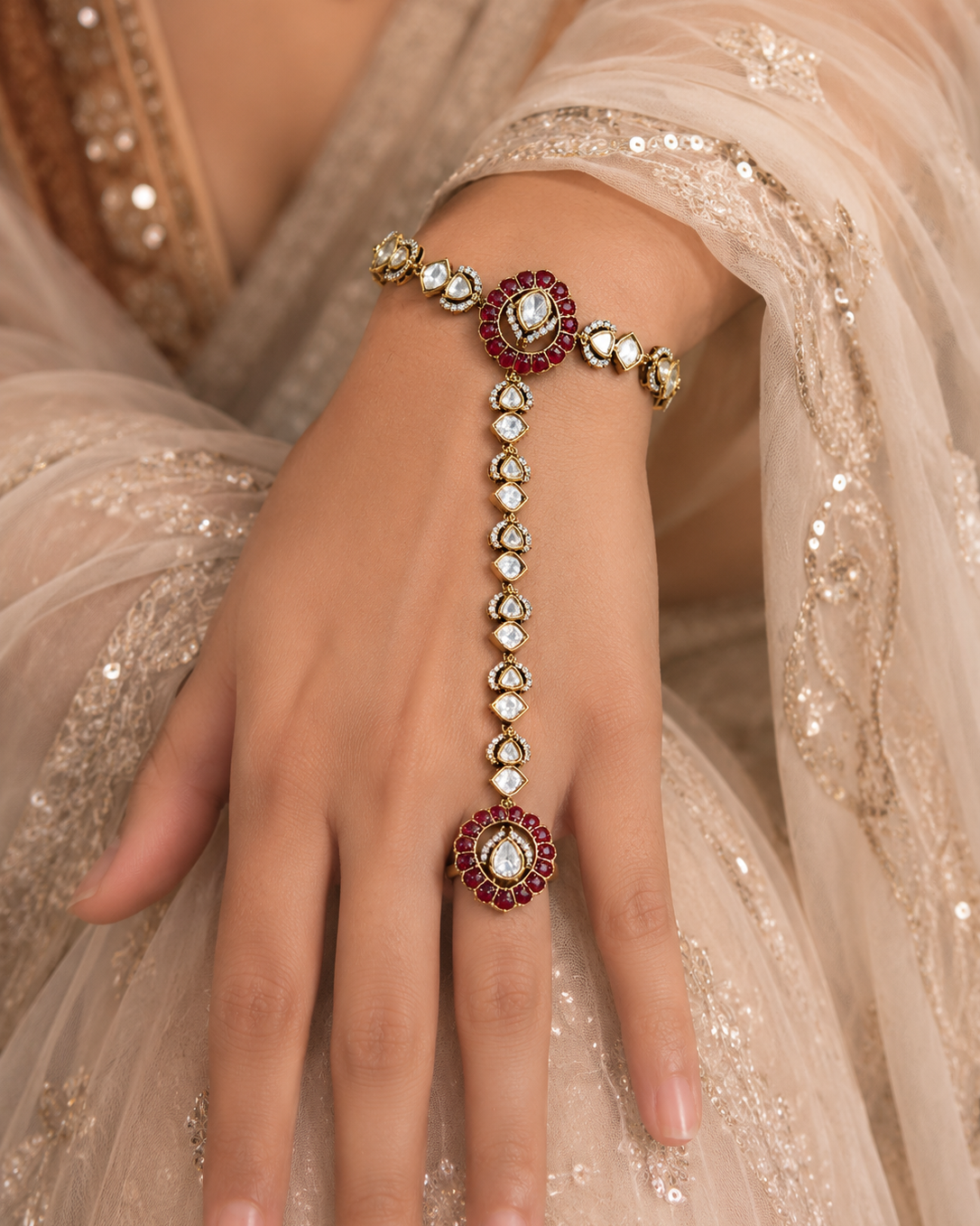 Moissanite Haath Phool/Hathpan/Hand Harness-G771900