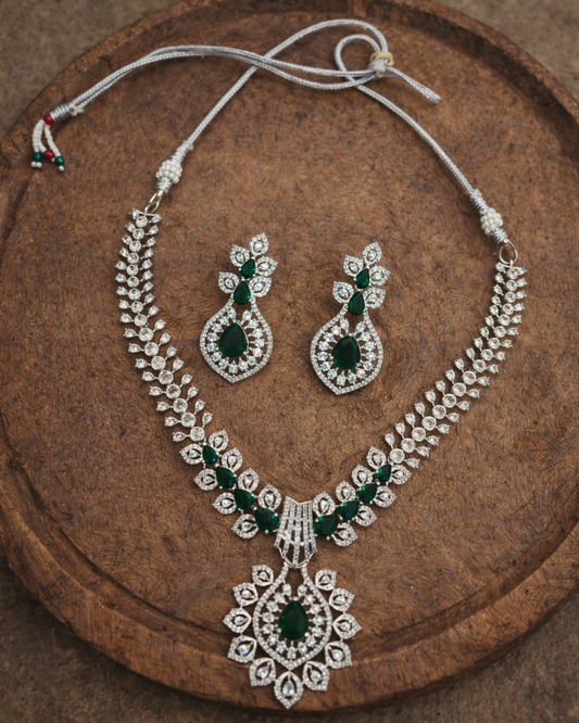 Zirconia & American Diamond Necklace-G352300
