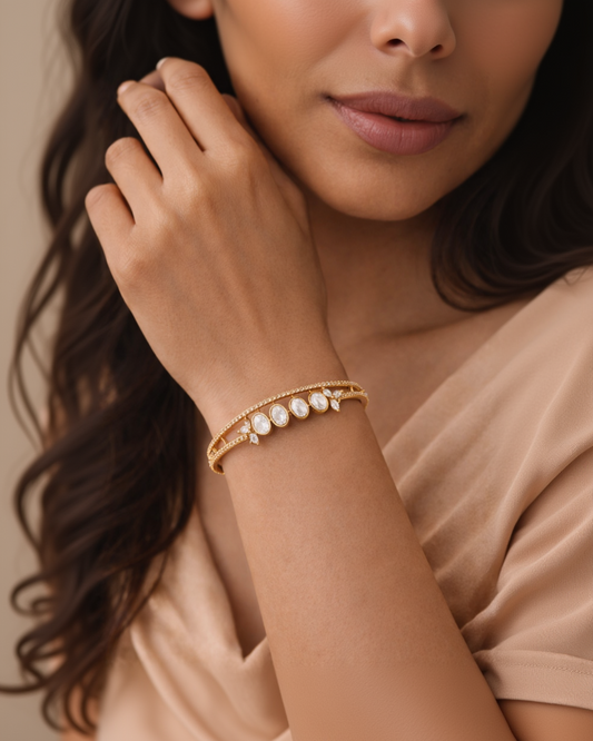 Delicate Moissanite Cuff/kada-G351000