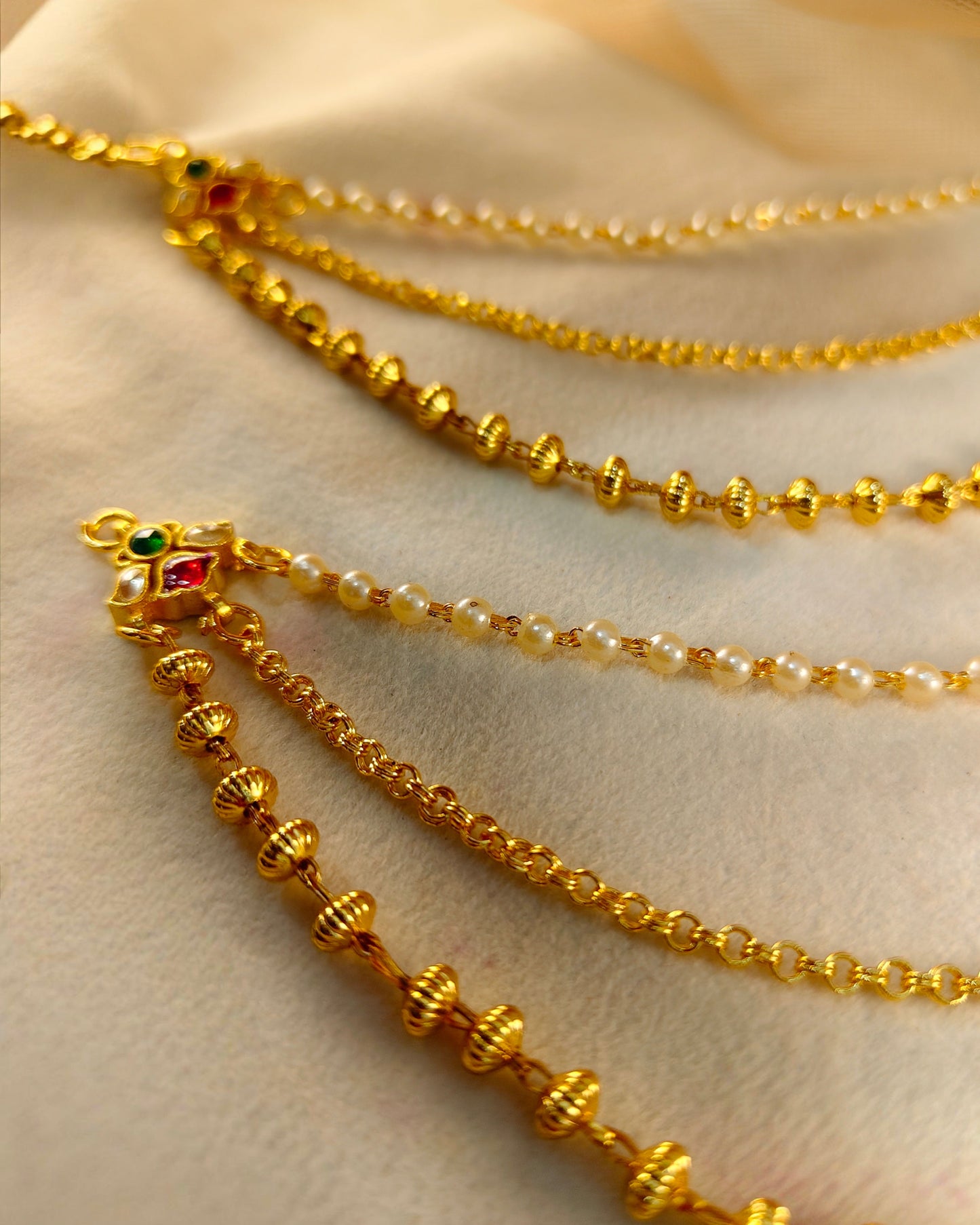 Jadau Kundan with Pearl Kansar(Pair)-G352000