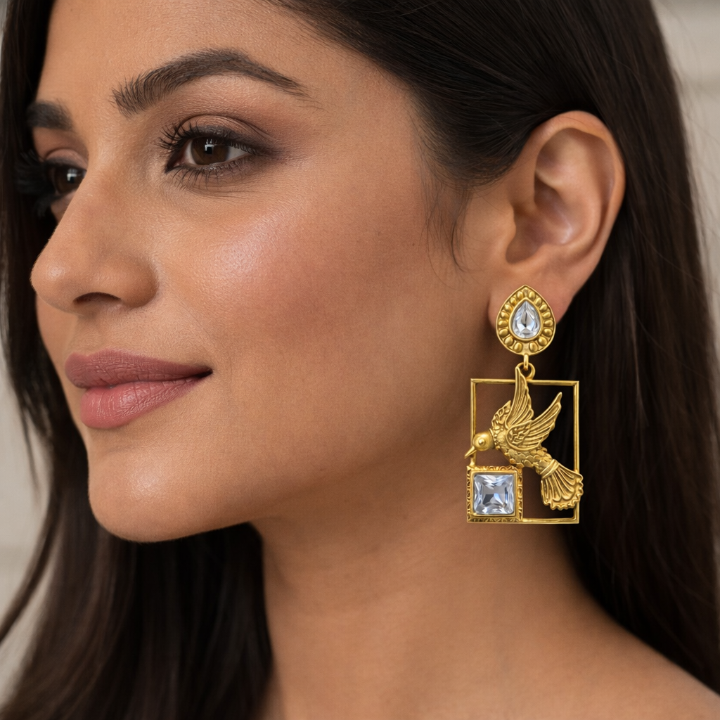 Fusion Bird Drop Earrings-G35900