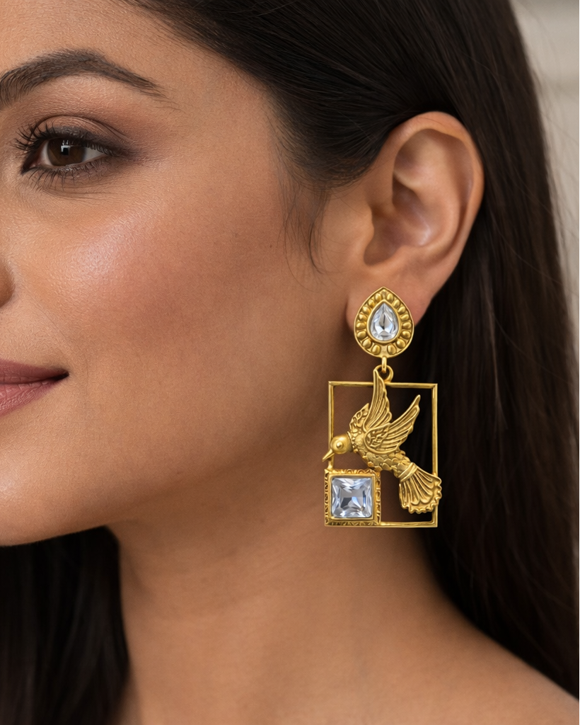 Fusion Bird Drop Earrings-G35900