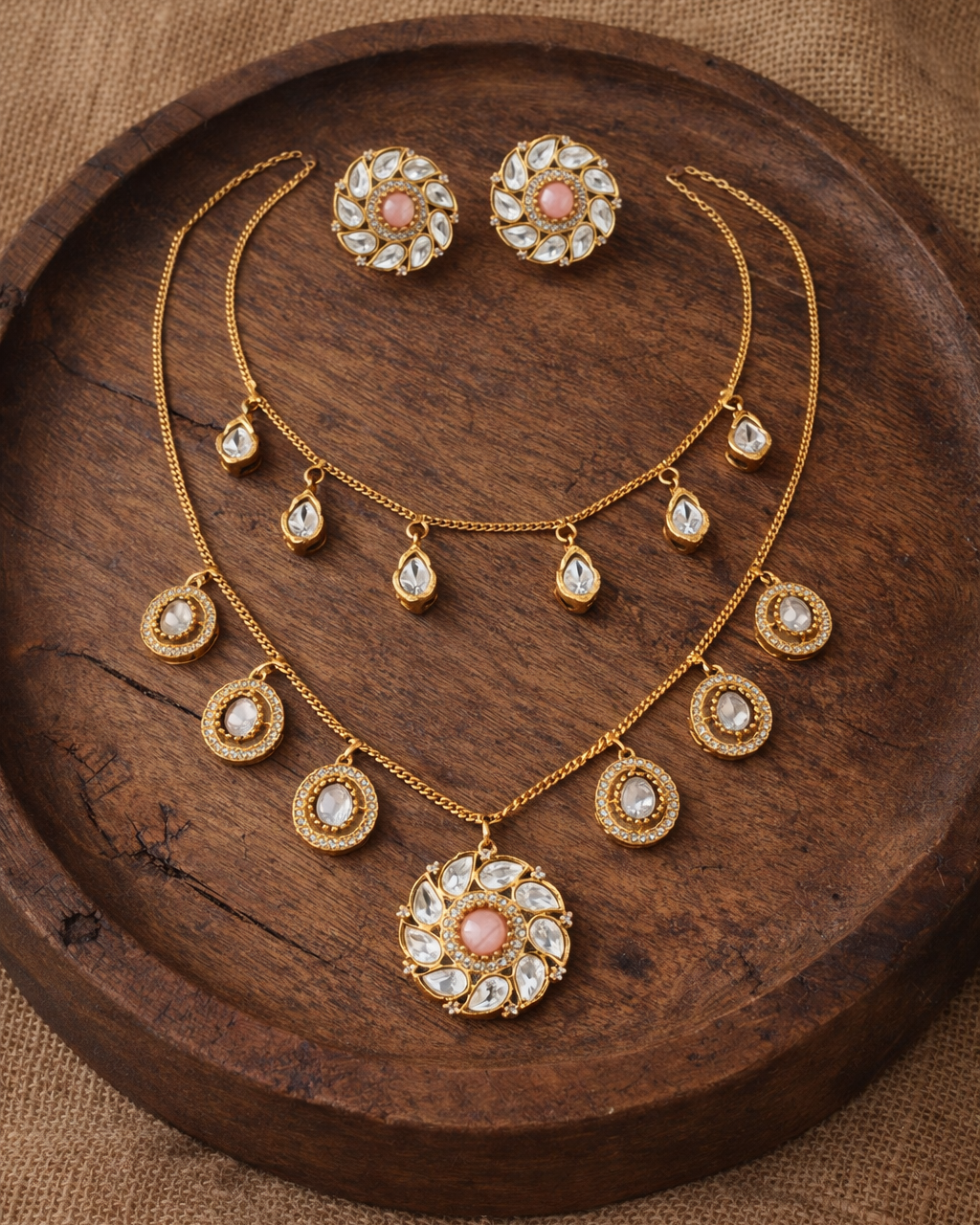 Gold-Plated Mossonite Necklace Set-G353200