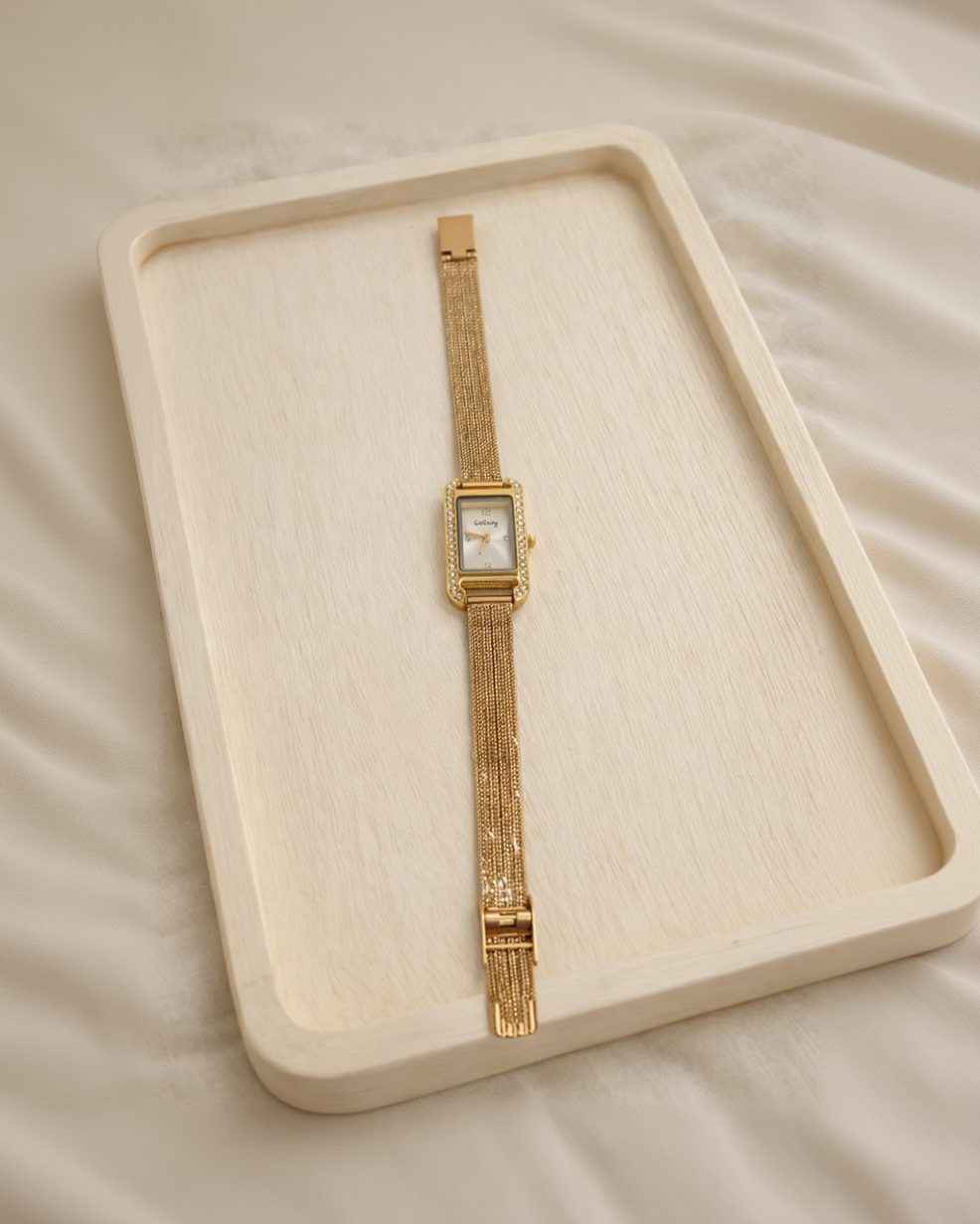 Stainless steel Gold Square Watch-G35900