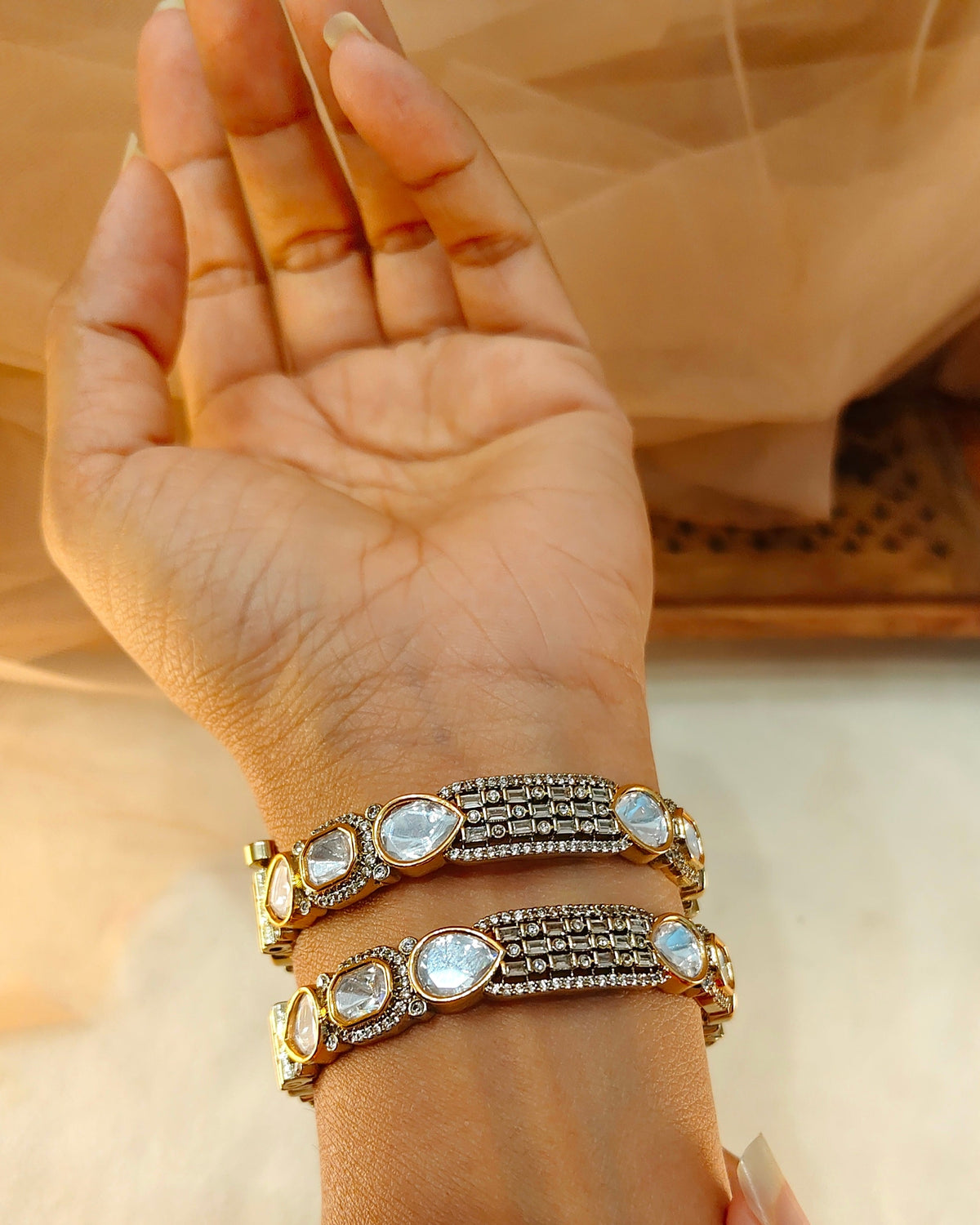 Moissanite Bangles(Set of 2)-G154500