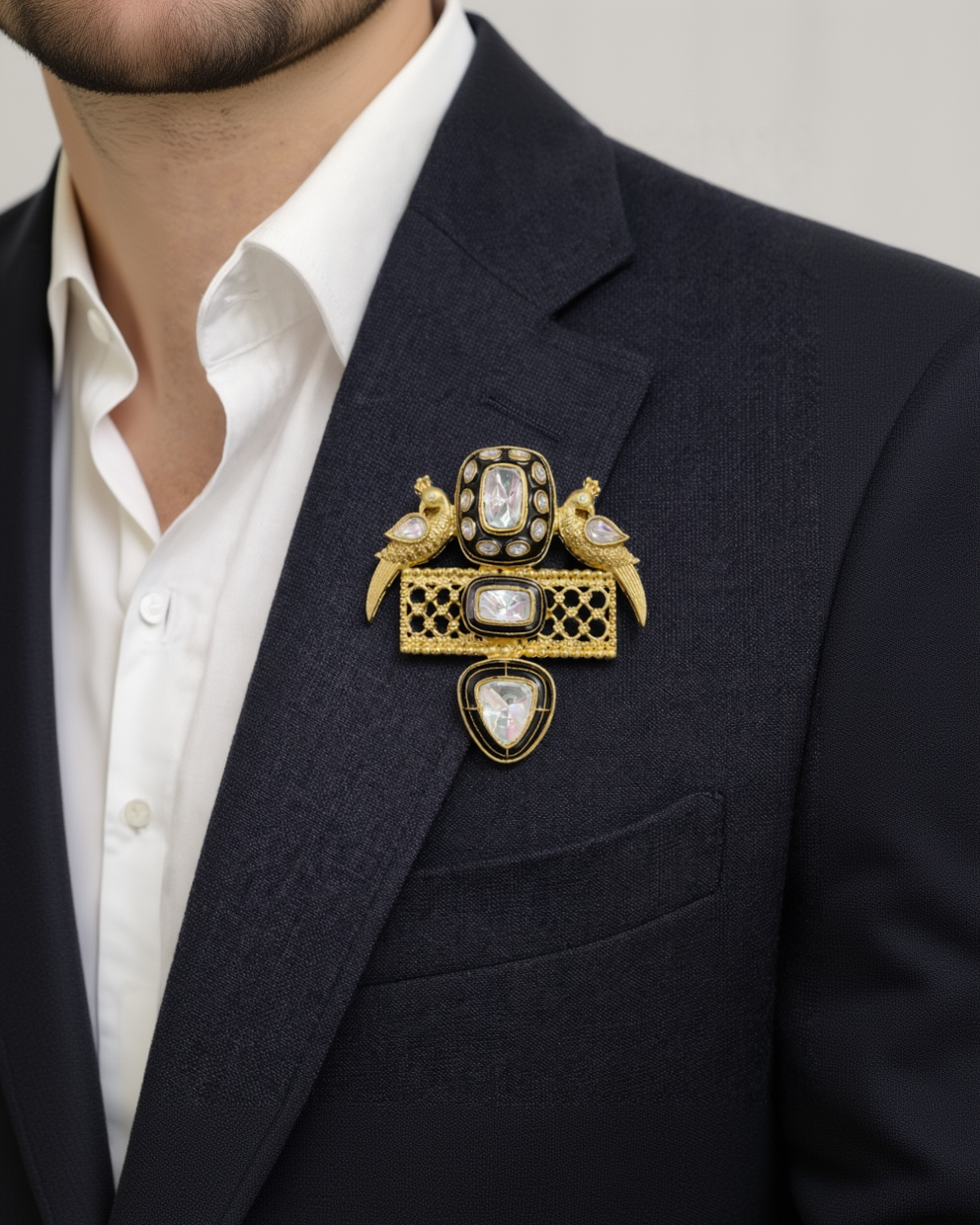 Twin Peacock Royale Brooch-G351800