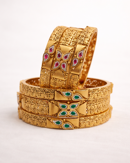 Gold Plated Bangles(Set of 6)-G356300
