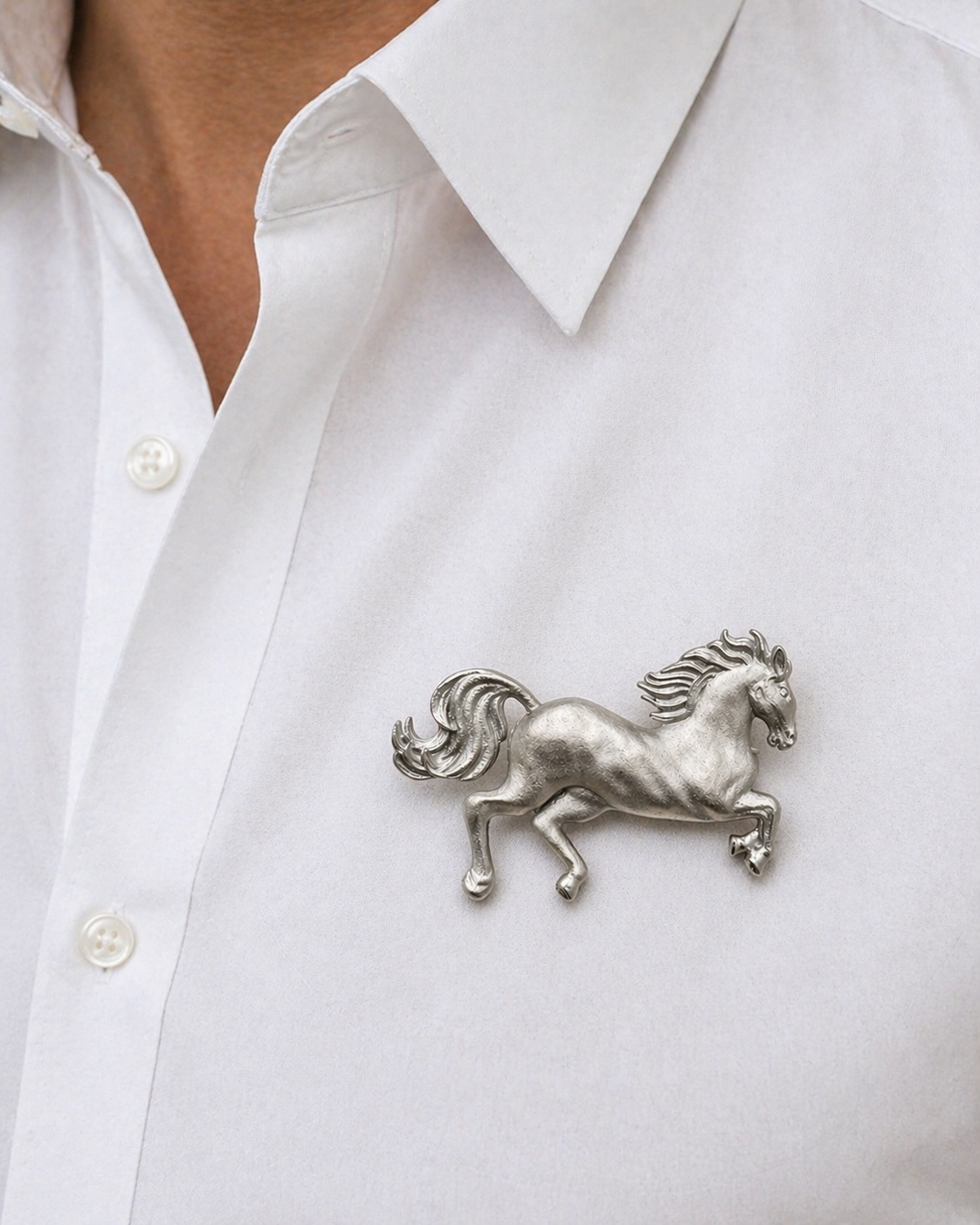 Silver Wild Horse Brooch-G75600
