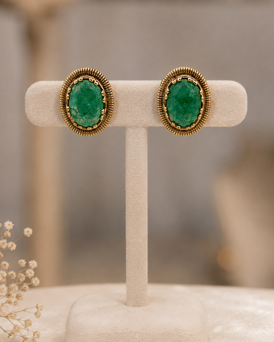 Emerald Green Choker Necklace Set-G762800