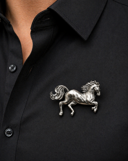 Silver Wild Horse Brooch-G75600