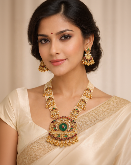 Signature Emerald Chandrika Long Necklace set-G3516600