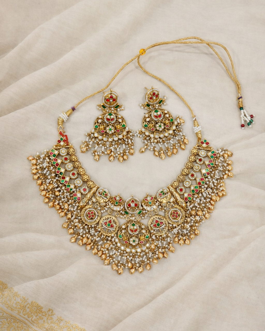 Bridal Temple Design Heritage Kundan Choker Set-G3512300