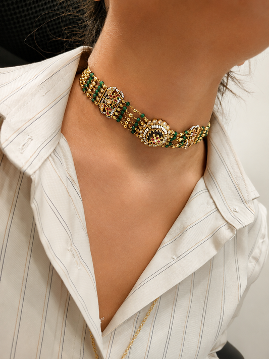 Jadau Choker Necklace Set-G756800