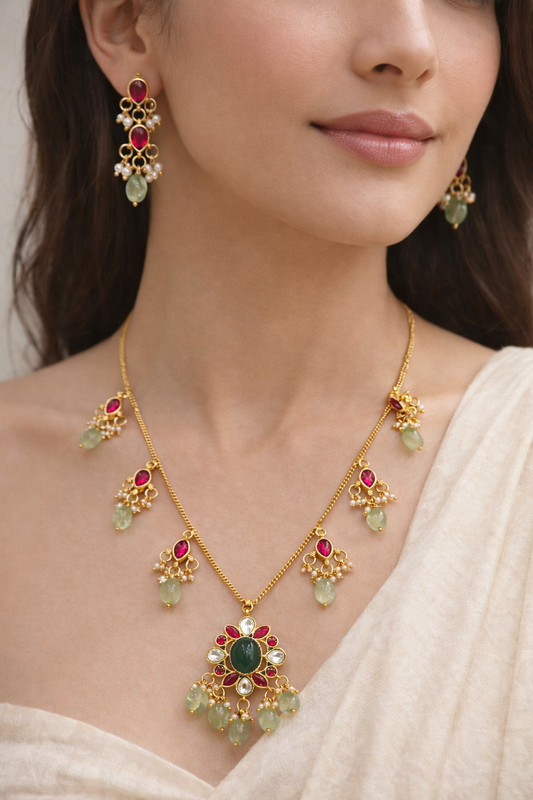 Elegant Jadau Kundan Invisible Set