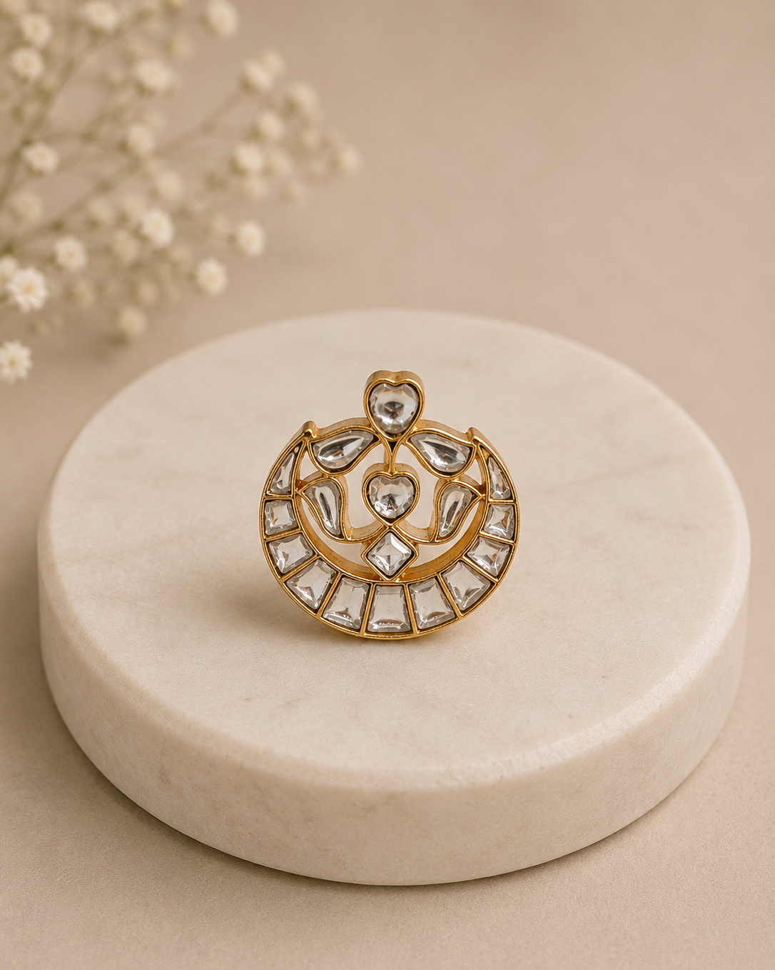 White Jadau Ring-G151100