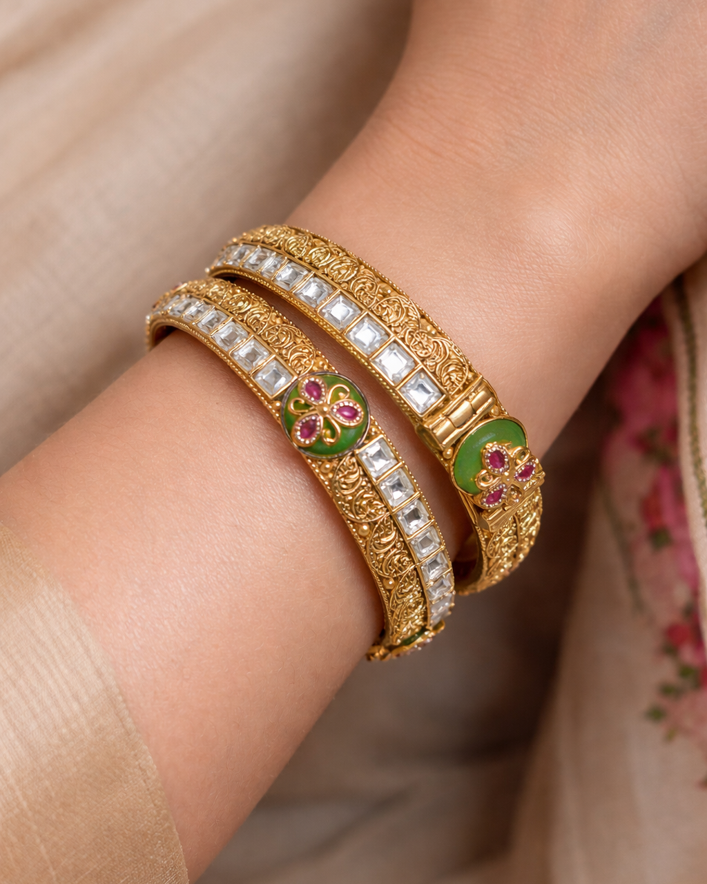 Heritage Mint Green Bangles Bracelet (1-psc)-G352500