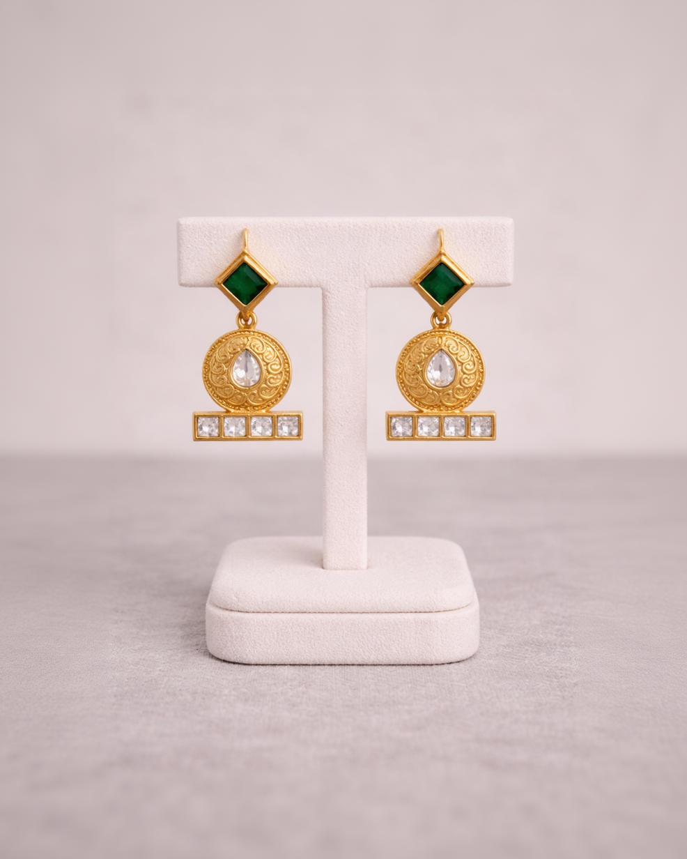 Vintage-Fusion Kundan Polki Necklace Set-G351700