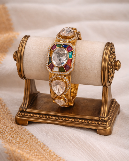 Navratna Mossonite Bangle Bracelet-G352800