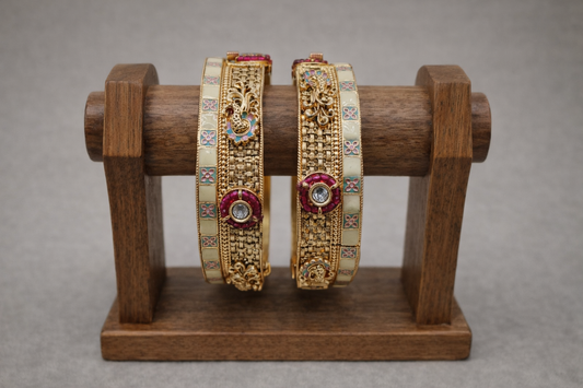 Heritage Meenakari Gold Plated Bangles(Set of 2)