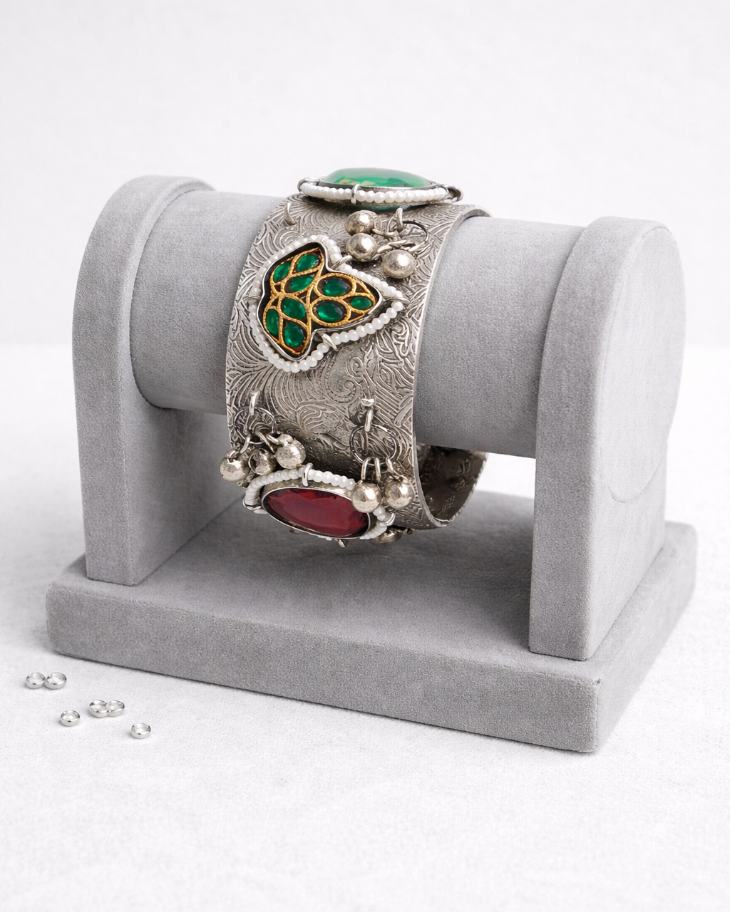 Oxidized Silver Bangles Kada/Cuff-G351400