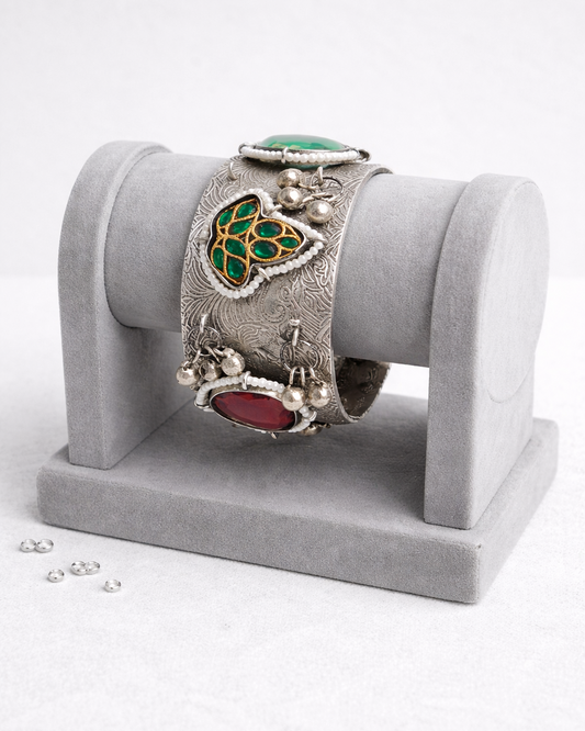 Oxidized Silver Bangles Kada/Cuff-G351400