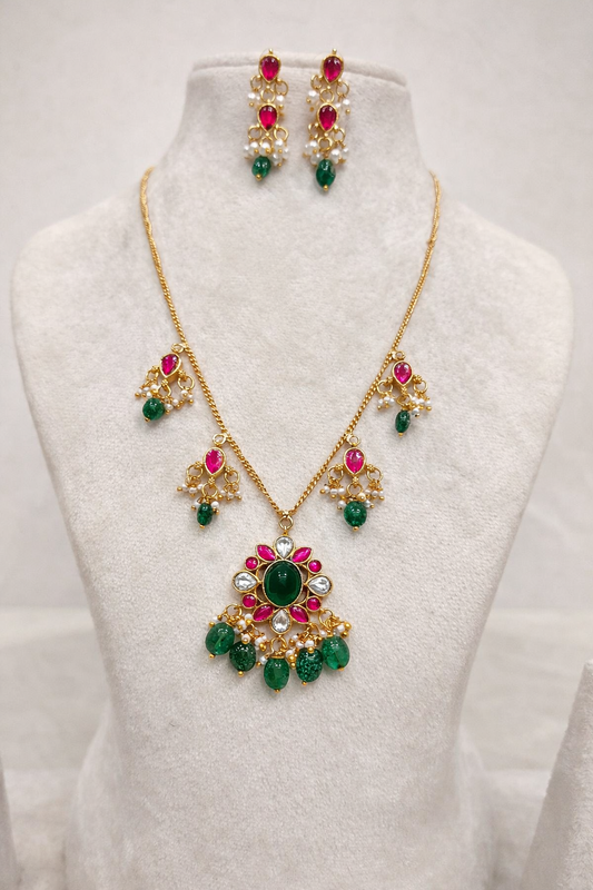 Teardrop Kundan Jadau Invisible Necklace