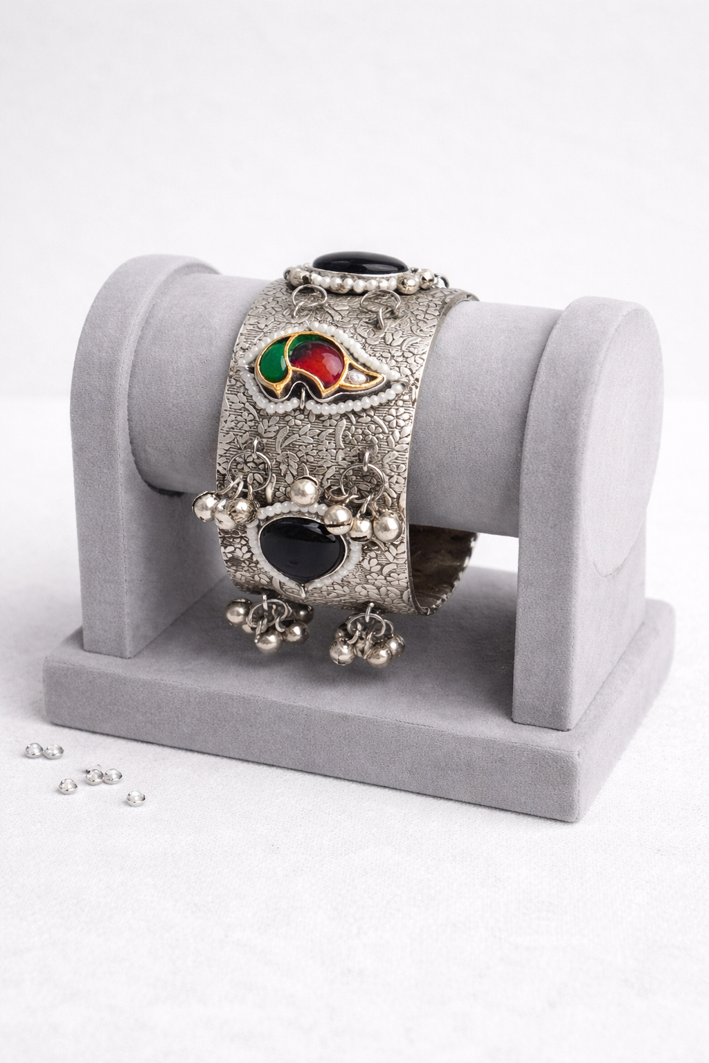 Oxidized Silver Bangles Kada/Cuff-G351400