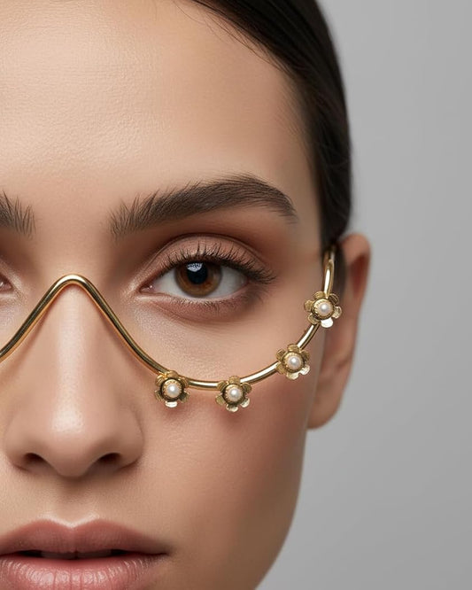 Tiara Pearl-Embellished Gold Facelet-G75550