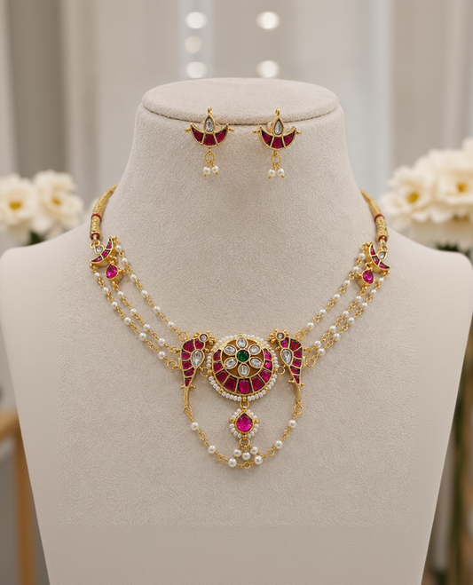 Jadav Kundan Necklace Set-G752100