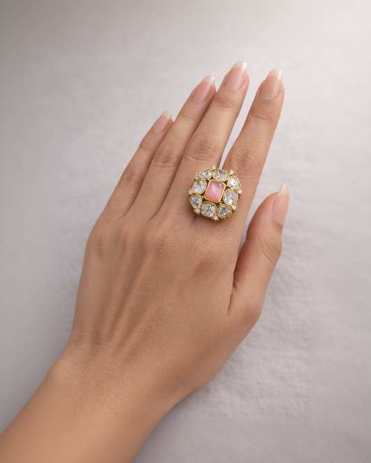 Mossainte Zircon Polki Ring-G351000