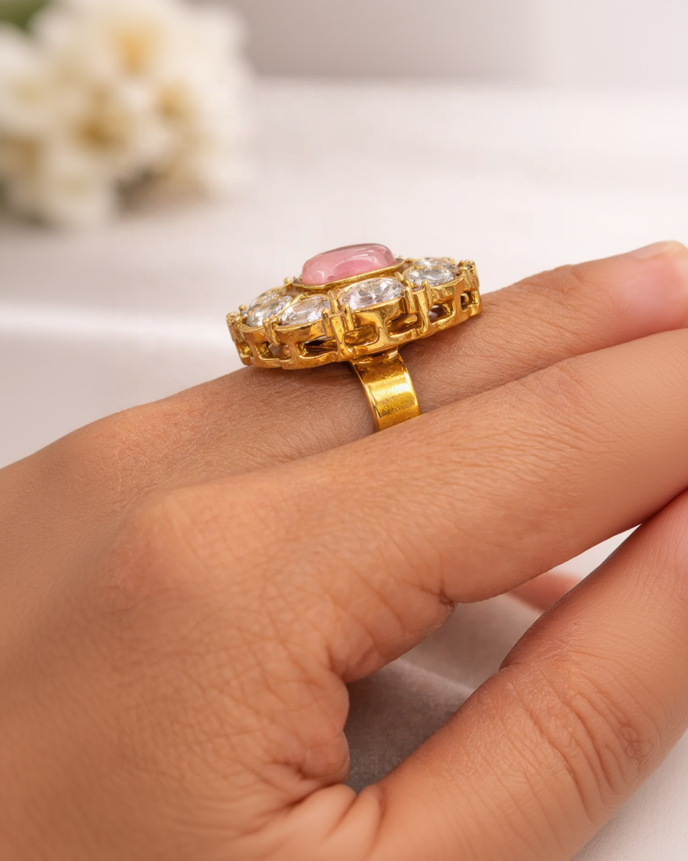 Mossainte Zircon Polki Ring-G351000