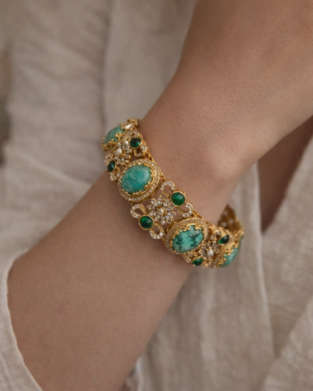 Sabyasachi Inspired Floral Motif Bracelet Kada-G353100