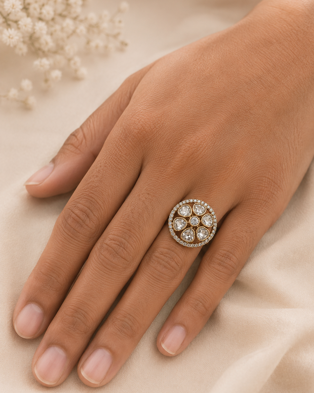 Kundan Statement Ring-G11650